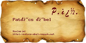 Patócs Ábel névjegykártya