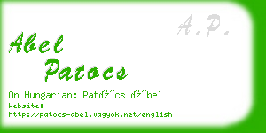 abel patocs business card